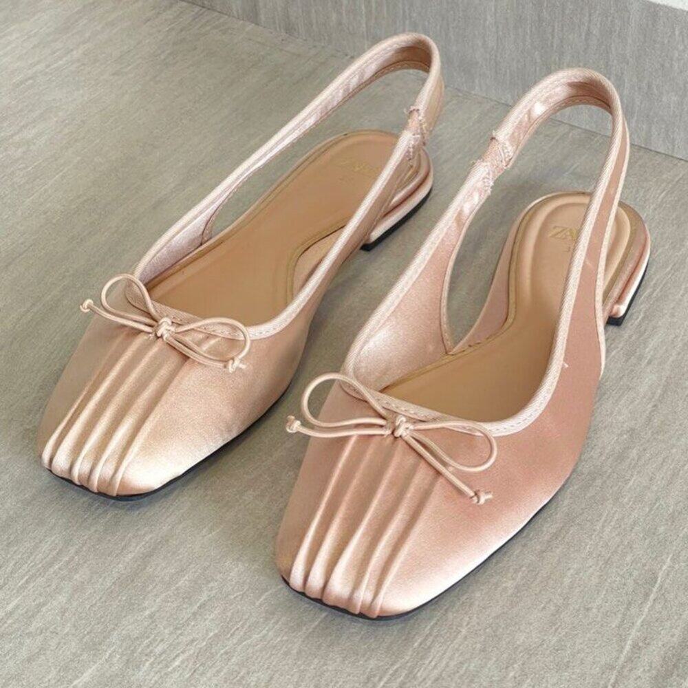 ZARA Rounded Toe Slingback Flats 💗✨ NWT